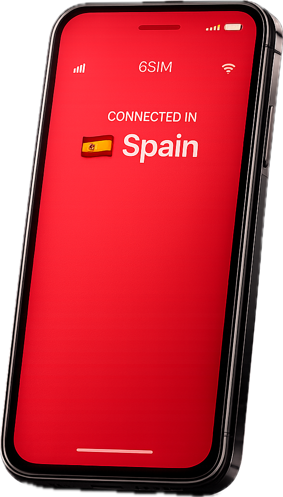 Phone connected in Spain with a travel eSIM